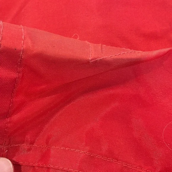 VINTAGE RED WHITE & BLACK OUTDOOR DALMATIAN DOG HOUSE FLAG 49"L X 33"W - Picture 4 of 4